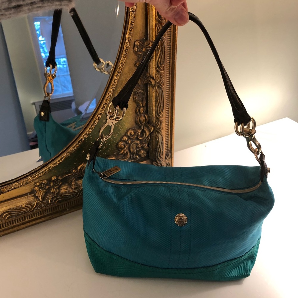 JPK Paris Blue and Green Nylon small hobo